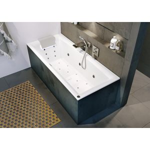 Whirlpool Still Square Rihopool 170x75cm systeem BLISS rechts ledkussen links hoogglans wit