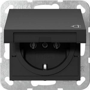 wandcontactdoos met randaarde KD System 55 zwart m