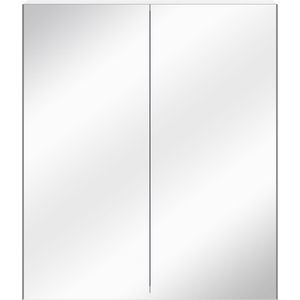 Rosella spiegelkast 600mm alu look 2xdeur dubbel gespiegeld