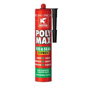Montagelijm/afdichtingskit POLY MAX FIX & SEAL EXPRESS zwart koker a  425G