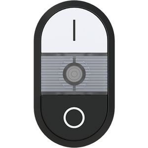 Verlichte verhoogde dubbele knop wit/zwart I/Otekst heldere