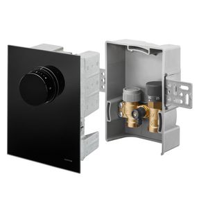 Thermostaat+interne retourtempregeling Unibox TQ-RTL glas zw