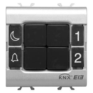 DRUKKNOPPANEEL-KNX-4 KANALEN-2 MODULE-TITANIUM-CHO