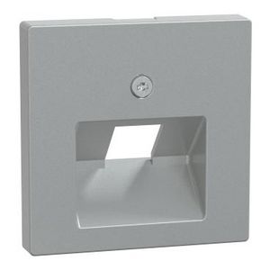 Systeem M CENTRAALPLAAT rj45 1-voudig ANTRACIET schuin