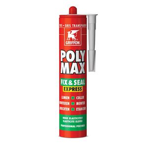 Montagelijm/afdichtingskit POLY MAX FIX & SEAL EXPRESS trijs (transparant grijs) koker a  425G VVE=12