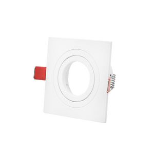 Inbouwarmatuur 50mm vierkant 92x92mm verstelbaar wit