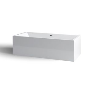 Vrijstaand ligbad INBE 180x80cm rechthoek wit acryl met overloop incl. stop/go plug chroom en sifon