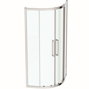 Doucheopstelling hoekinstap kwartrond I.LIFE 2 schuifdeuren 90x90cm R55 zilver