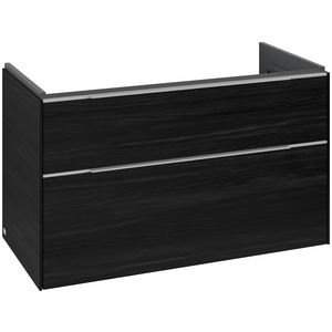 Wastafelonderkastkast SUBWAY 3.0 973x576x478mm Black Oak C57000AB greep alu. glans