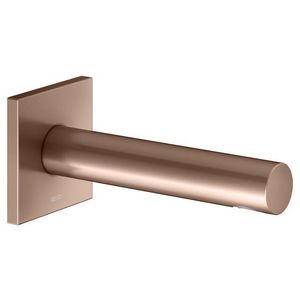 Baduitloop DN15 met vierkant rozet uitloop 180mm rood goud