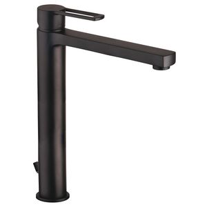 Verhoogde RINGO wastafelmengkraan met waste-inrichting 1.1/4" RIN085NO mat zwart