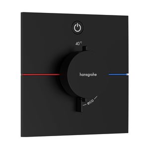 ShowerSelect Comfort E thermostaat afbouwdeel tbv inbouw voor 1 functie mat zwart