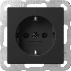 wandcontactdoos met randaarde Safety Plus System 55 zwart m