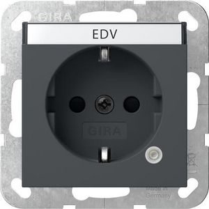 wandcontactdoos met randaarde ctrl.l. + TK System 55 antraciet
