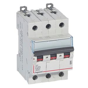 Installatieautomaat DX³ 6000A/10kA 3-polig D-karakteristiek 20A