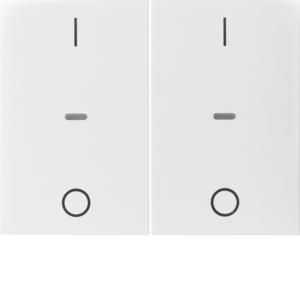 Drukknopmodule afdekking 2-v I/O berker K.1 polarwit