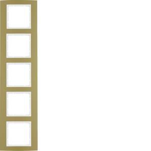 Afdekraam 5-v berker B.3 aluminium goud/polarwit mat