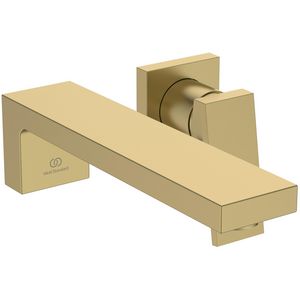 Wandmengkraan 5l/min m. uitloop 230mm 2 opbouw brushed gold Extra