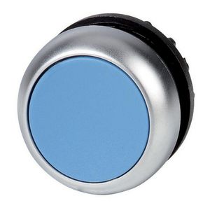 Drukknop vlak blauw terugverend M22-D-B