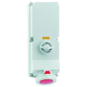 Wandcontactdoos 6h 125A 5P 400V IP67 460x180TE A/V Ni