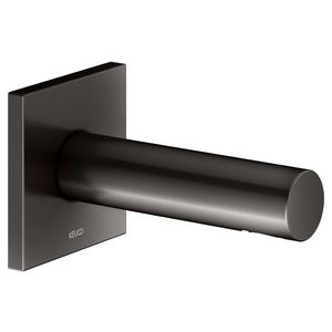 Baduitloop DN15 vierkant rozet uitloop 130mm titaanzwart g