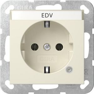 wandcontactdoos met randaarde ctrl.l. + TK System 55 creme wit