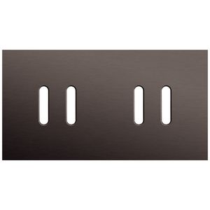 2-voudige afdekplaat horizontaal 71mm centerafstand voor tweevoud