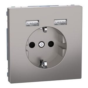 WCD Dubbele USB-poort 2.4A 16A Nikkel Systeem D