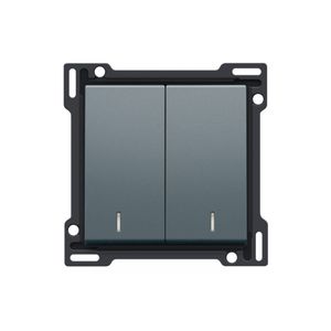 Afwerkingsset dubbele lens serieschakelaar blue grey c.