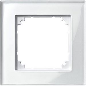 Afdekraam M-Elegance 1-voudig Glas Briljantwit Systeem M