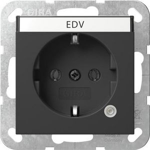 wandcontactdoos met randaarde ctrl.l. + TK System 55 zwart m
