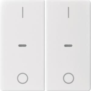 Drukknopmodule afdekking 2-v I/O berker Q.1/Q.3/Q.7 polarwit