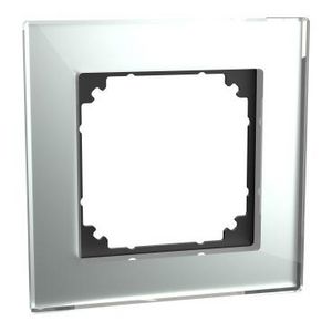 Afdekraam M-Elegance 1-voudig Glas Diamantzilver Systeem M