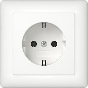 wandcontactdoos met randaarde v.afd.pl. Gira Standard 55 zuiver wit m