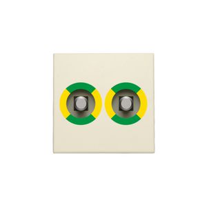 Afwerkingsset stopcontact dubbel pot.vereff.contact cream