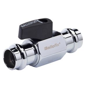 Ballofix minikogelkraan +hendel persaansluiting 22x22mm chroom VVE=5