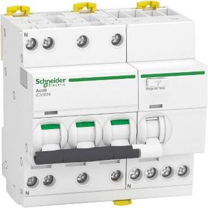 Aardlekautomaat 3-polig + Nul 10A B-Karakteristiek 6000A Acti9 iCV40N