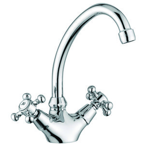 Wastafelmengkraan VIOLA 2-k nostal. hoge uitloop sprong 150mm chroom