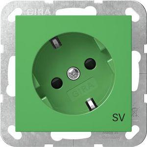 wandcontactdoos met randaarde 30° + Safety Plus opdr.SV System 55 groen