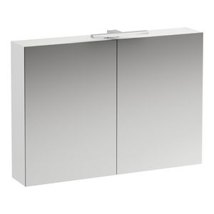 Closetkast 1000x185mm wit 2x 2-zijdige spiegeldeur LI