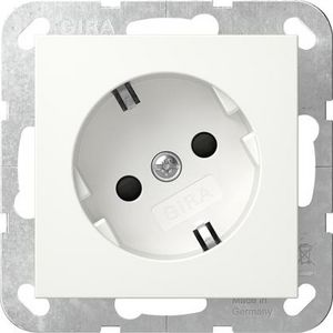 wandcontactdoos met randaarde 30° + Safety Plus System 55 zuiver wit