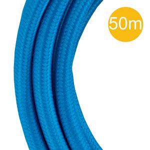 Lengte a 50m. Textielsnoer 2C 2x0,75mm² blauw