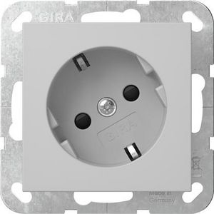wandcontactdoos met randaarde 30° + Safety Plus System 55 grijs m
