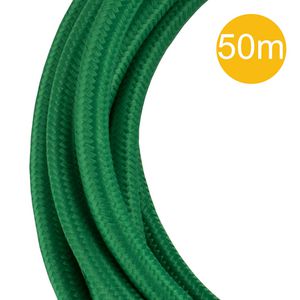 Lengte a 50m. Textielsnoer 3C 3x0,75mm² groen