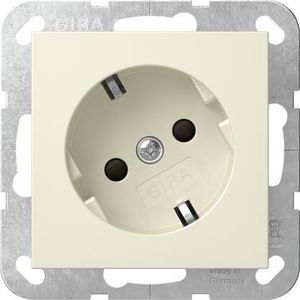 wandcontactdoos met randaarde 30° + Safety Plus System 55 creme wit