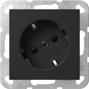 wandcontactdoos met randaarde 30° + Safety Plus System 55 zwart m