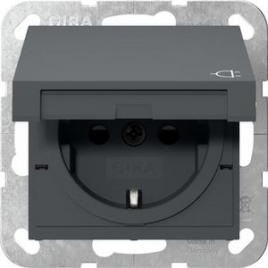 wandcontactdoos met randaarde KD + Safety Plus System 55 antraciet