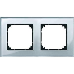 Afdekraam M-Elegance 2-voudig Glas Diamantzilver Systeem M
