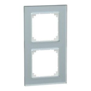 Afdekframe Merten M-Plan glas 2-voudig kristalwit