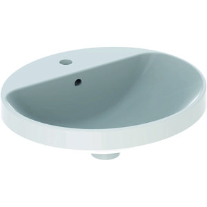 VariForm onderbouwwastafel ovaal 50x45cm met kraangat + overloop wit Keratect